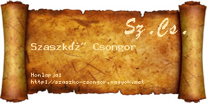 Szaszkó Csongor névjegykártya
