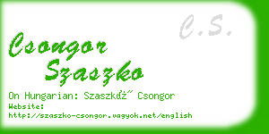 csongor szaszko business card